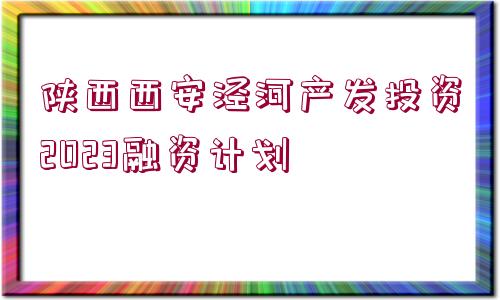 陜西西安涇河產(chǎn)發(fā)投資2023融資計(jì)劃