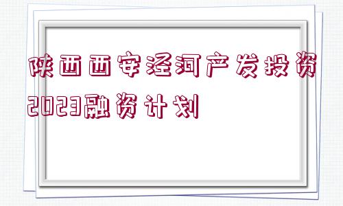 陜西西安涇河產(chǎn)發(fā)投資2023融資計劃