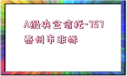 A級(jí)央企信托-757泰州市非標(biāo)