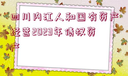 四川內(nèi)江人和國(guó)有資產(chǎn)經(jīng)營(yíng)2023年債權(quán)資產(chǎn)