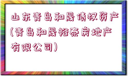 山東青島和晟債權資產(chǎn)(青島和晟裕泰房地產(chǎn)有限公司)