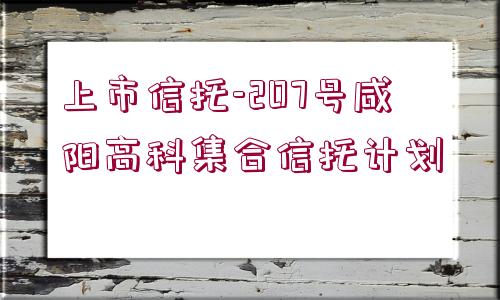 上市信托-207號咸陽高科集合信托計劃