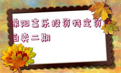 綿陽富樂投資特定資產拍賣二期