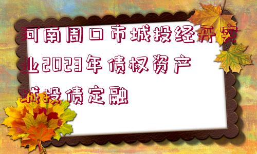 河南周口市城投經(jīng)開實業(yè)2023年債權(quán)資產(chǎn)城投債定融