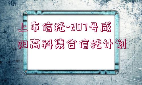 上市信托-207號咸陽高科集合信托計劃