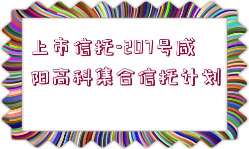 上市信托-207號咸陽高科集合信托計劃