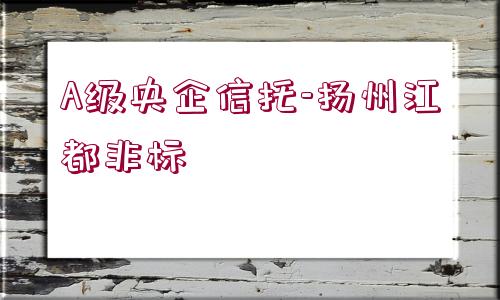 A級央企信托-揚(yáng)州江都非標(biāo)