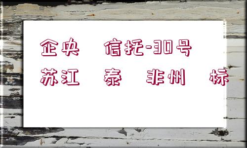 ?企央?信托-30號(hào)?蘇江?泰?非州?標(biāo)