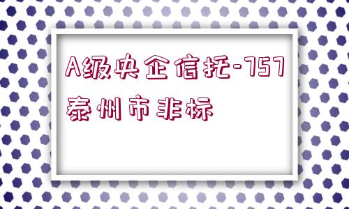 A級央企信托-757泰州市非標