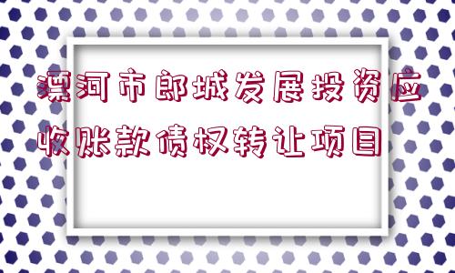 漂河市郎城發(fā)展投資應(yīng)收賬款債權(quán)轉(zhuǎn)讓項(xiàng)目