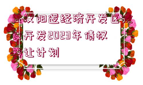 武漢陽邏經(jīng)濟(jì)開發(fā)區(qū)建設(shè)開發(fā)2023年債權(quán)轉(zhuǎn)讓計劃