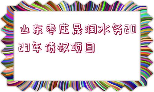 山東棗莊晟潤水務(wù)2023年債權(quán)項目