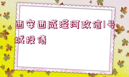 西安西咸涇河政信1號城投債