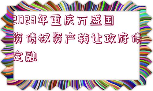 2023年重慶萬(wàn)盛國(guó)資債權(quán)資產(chǎn)轉(zhuǎn)讓政府債定融