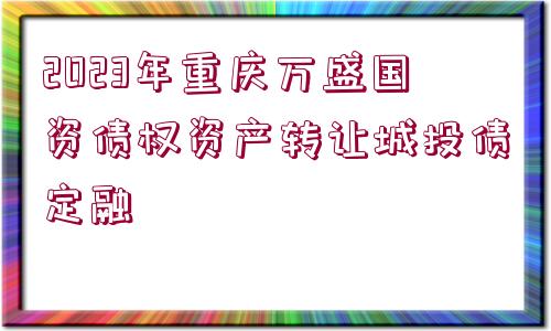 2023年重慶萬盛國資債權資產轉讓城投債定融