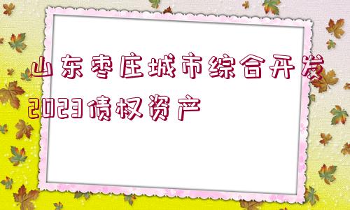 山東棗莊城市綜合開發(fā)2023債權(quán)資產(chǎn)