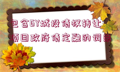 包含GY城投債權(quán)轉(zhuǎn)讓項目政府債定融的詞條