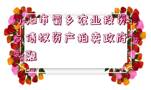 資陽市蜀鄉(xiāng)農(nóng)業(yè)投資開發(fā)債權(quán)資產(chǎn)拍賣政府債定融