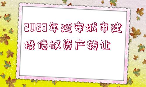 2023年延安城市建投債權資產轉讓