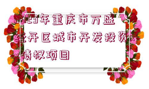 2023年重慶市萬(wàn)盛經(jīng)開(kāi)區(qū)城市開(kāi)發(fā)投資xx債權(quán)項(xiàng)目