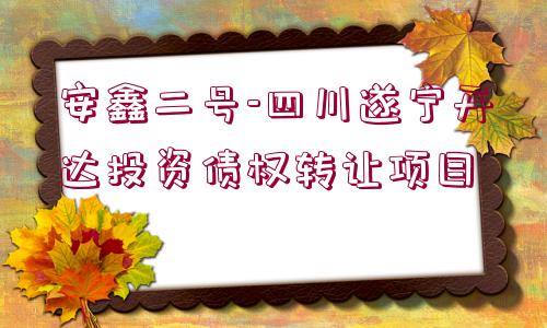 安鑫二號(hào)-四川遂寧開達(dá)投資債權(quán)轉(zhuǎn)讓項(xiàng)目