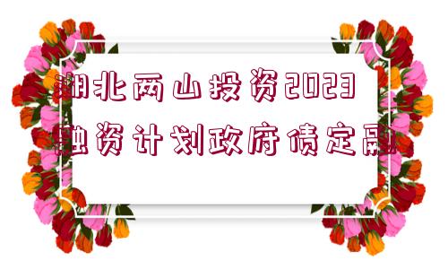 湖北兩山投資2023融資計(jì)劃政府債定融