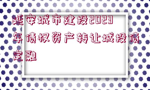 延安城市建投2023年債權(quán)資產(chǎn)轉(zhuǎn)讓城投債定融