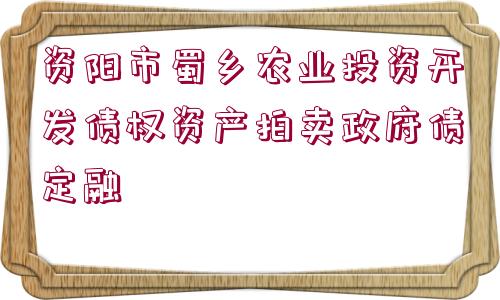 資陽市蜀鄉(xiāng)農(nóng)業(yè)投資開發(fā)債權(quán)資產(chǎn)拍賣政府債定融