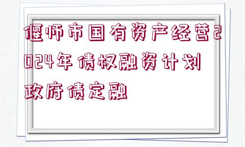 偃師市國有資產(chǎn)經(jīng)營2024年債權(quán)融資計劃政府債定融