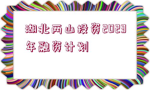 湖北兩山投資2023年融資計劃