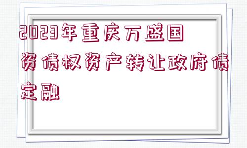 2023年重慶萬(wàn)盛國(guó)資債權(quán)資產(chǎn)轉(zhuǎn)讓政府債定融