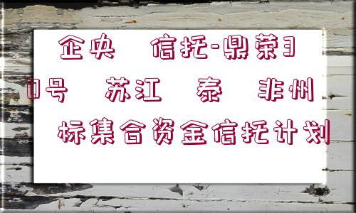 ?企央?信托-鼎榮30號?蘇江?泰?非州?標(biāo)集合資金信托計劃