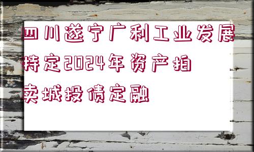 四川遂寧廣利工業(yè)發(fā)展特定2024年資產(chǎn)拍賣城投債定融