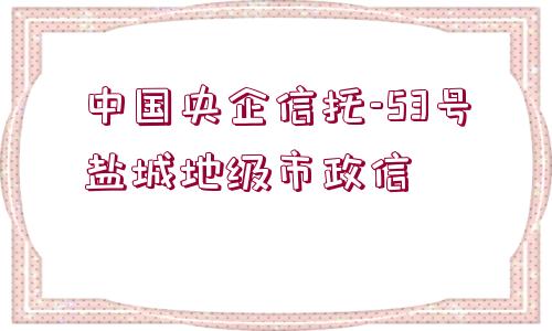 中國(guó)央企信托-53號(hào)鹽城地級(jí)市政信