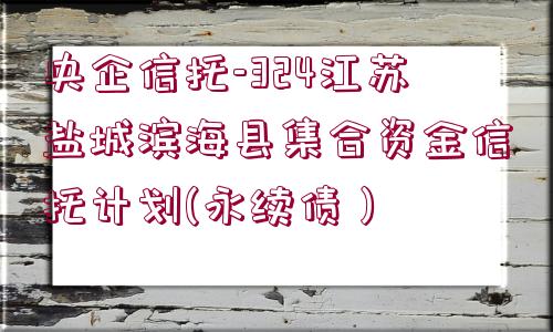 央企信托-324江蘇鹽城濱?？h集合資金信托計(jì)劃(永續(xù)債）