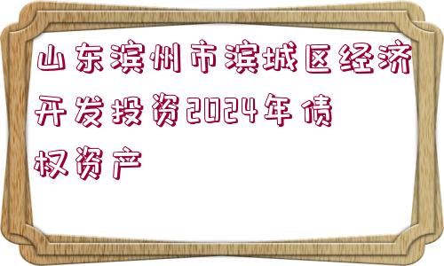 山東濱州市濱城區(qū)經濟開發(fā)投資2024年債權資產