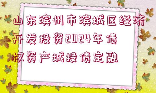 山東濱州市濱城區(qū)經(jīng)濟(jì)開(kāi)發(fā)投資2024年債權(quán)資產(chǎn)城投債定融