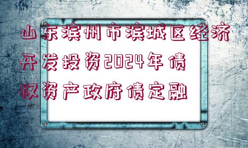 山東濱州市濱城區(qū)經(jīng)濟(jì)開發(fā)投資2024年債權(quán)資產(chǎn)政府債定融