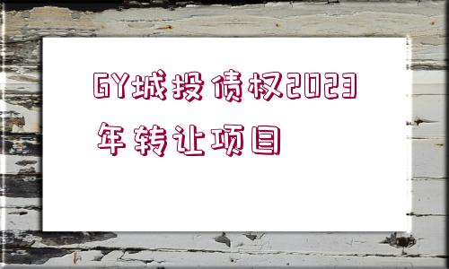 GY城投債權(quán)2023年轉(zhuǎn)讓項目