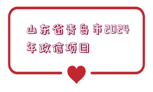 山東省青島市2024年政信項目