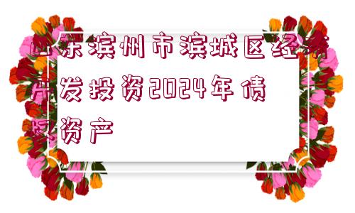 山東濱州市濱城區(qū)經(jīng)濟(jì)開發(fā)投資2024年債權(quán)資產(chǎn)