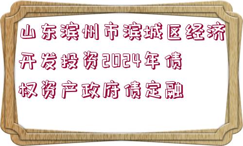 山東濱州市濱城區(qū)經(jīng)濟(jì)開發(fā)投資2024年債權(quán)資產(chǎn)政府債定融