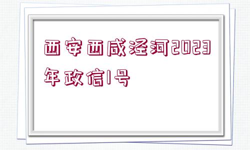 西安西咸涇河2023年政信1號