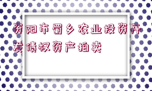 資陽市蜀鄉(xiāng)農(nóng)業(yè)投資開發(fā)債權資產(chǎn)拍賣