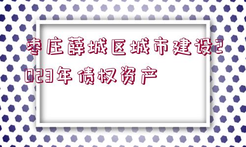 棗莊薛城區(qū)城市建設(shè)2023年債權(quán)資產(chǎn)