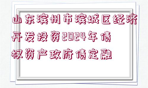 山東濱州市濱城區(qū)經(jīng)濟開發(fā)投資2024年債權(quán)資產(chǎn)政府債定融