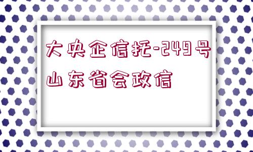 大央企信托-249號(hào)山東省會(huì)政信