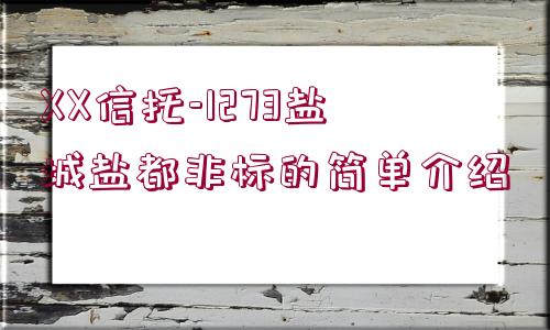 XX信托-1273鹽城鹽都非標的簡單介紹