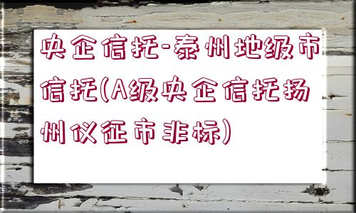 央企信托-泰州地級市信托(A級央企信托揚州儀征市非標)