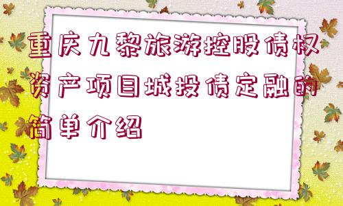 重慶九黎旅游控股債權(quán)資產(chǎn)項(xiàng)目城投債定融的簡(jiǎn)單介紹